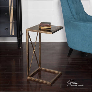 Black Mirrored Side Table