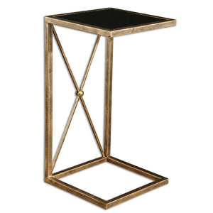Black Mirrored Side Table