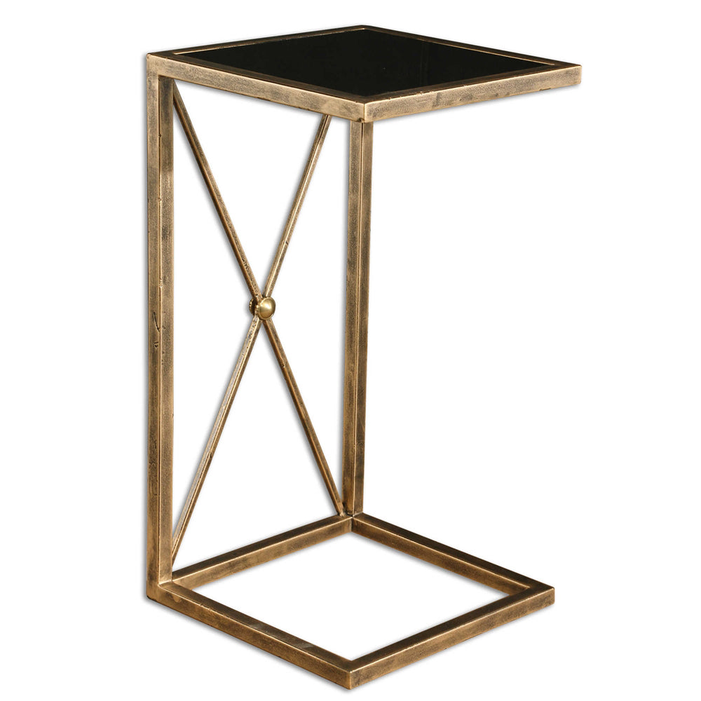 Black Mirrored Side Table