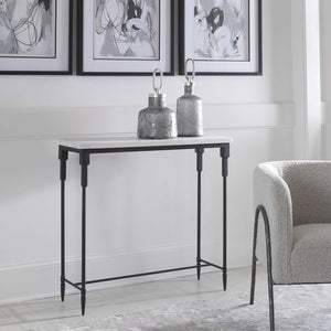 Bourges White Marble Console Table