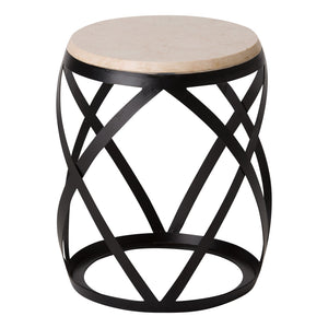 Black Knox Metal Stool - White Granite Top