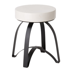 Dexter Modern Metal Stool with White Granite Top - Black Powdercoat