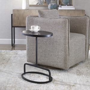 Jessenia Black Marble Accent Table