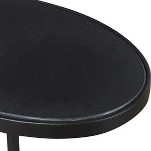 Jessenia Black Marble Accent Table