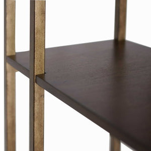 Transitional 4-Shelf Etagere in Brushed Antique Gold