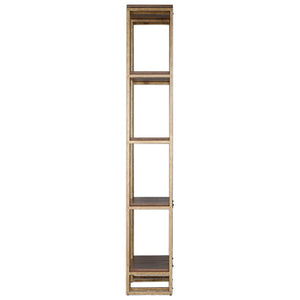 Transitional 4-Shelf Etagere in Brushed Antique Gold