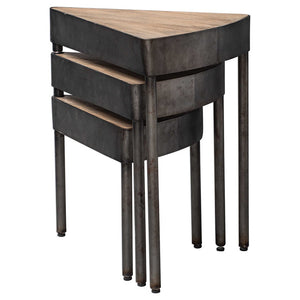 Industrial 3-Tier Swivel Accent Table
