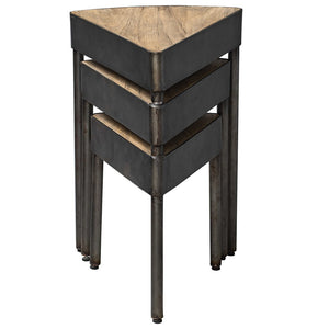 Industrial 3-Tier Swivel Accent Table