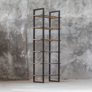 Iron, Glass & Wood 6-Shelf Etagere