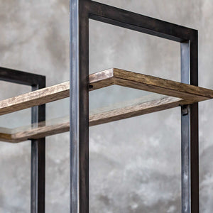 Iron, Glass & Wood 6-Shelf Etagere