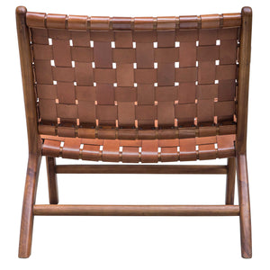 Plait Woven Leather Accent Chair