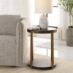 Uttermost Palisade Round Wood Side Table