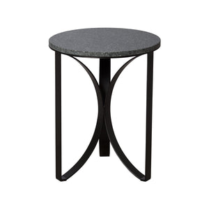 Archer Tripod Metal Stool with Black Granite Top - Black Powdercoat