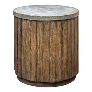 Round Slatted Side Table