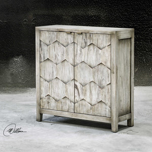 Dimensional Hexagon Pattern 2 Door Cabinet