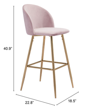 Cozy Bar Chair Pink & Gold