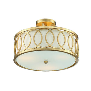 Libby Langdon for Crystorama Graham 3 Light Antique Gold Ceiling Mount