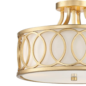 Libby Langdon for Crystorama Graham 3 Light Antique Gold Ceiling Mount