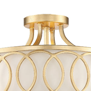 Libby Langdon for Crystorama Graham 3 Light Antique Gold Ceiling Mount