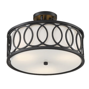 Libby Langdon for Crystorama Graham 3 Light Matte Black Ceiling Mount