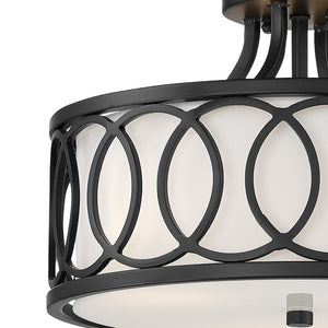 Libby Langdon for Crystorama Graham 3 Light Matte Black Ceiling Mount
