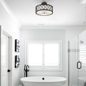 Libby Langdon for Crystorama Graham 3 Light Matte Black Ceiling Mount