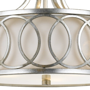 Libby Langdon for Crystorama Graham 3 Light Antique Silver Ceiling Mount