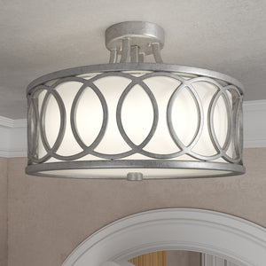 Libby Langdon for Crystorama Graham 3 Light Antique Silver Ceiling Mount