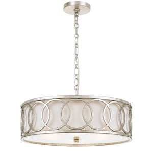 Libby Langdon for Crystorama Graham 6 Light Antique Silver Chandelier