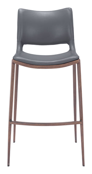 Ace Bar Chair (Set of 2) Dark Gray & Walnut