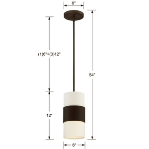 Libby Langdon for Crystorama Grayson 1 Light Dark Bronze Pendant
