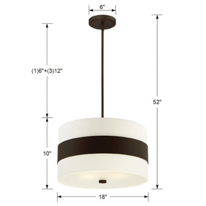 Libby Langdon for Crystorama Grayson 3 Light Dark Bronze Chandelier