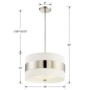Libby Langdon for Crystorama Grayson 3 Light Polished Nickel Chandelier