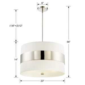 Libby Langdon for Crystorama Grayson 5 Light Polished Nickel Chandelier