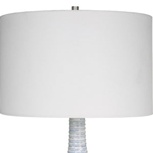 Clariot Ribbed Blue Table Lamp