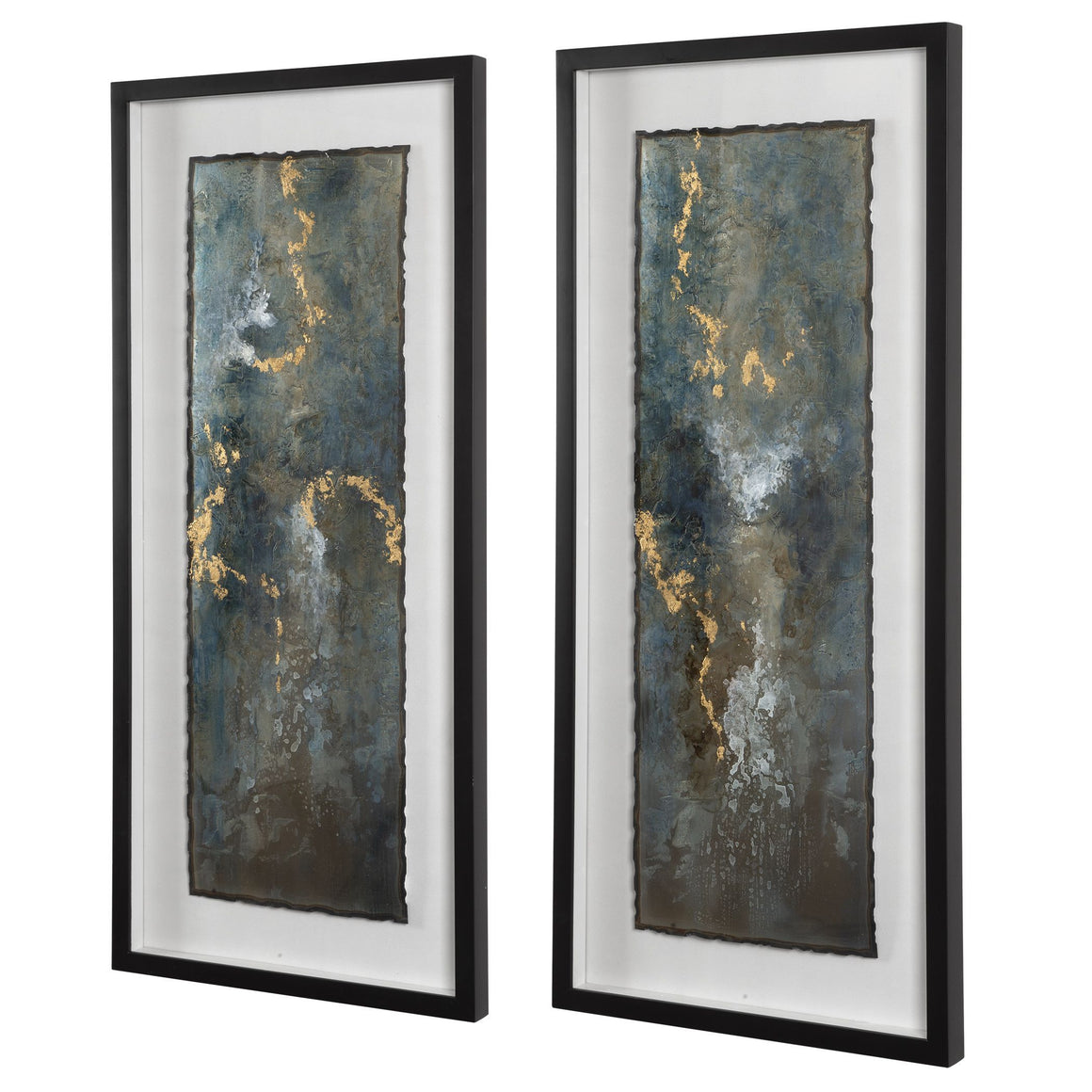 Glimmering Agate Abstract Prints, S/2