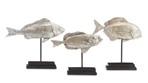 Silver Fish Set of 3 - Antique Silver/Black