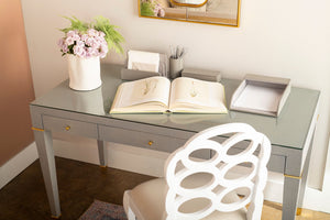 Desk - Gray and Brass | Claudette  Collection | Villa & House