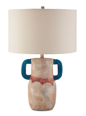 Currey and Company Arcadia Table Lamp - Sand/Teal/Red