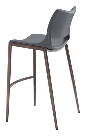 Ace Bar Chair (Set of 2) Dark Gray & Walnut
