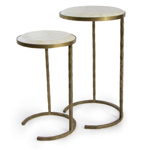 Bone Veneer Nesting Table (Brass)