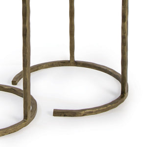 Bone Veneer Nesting Table (Brass)