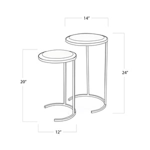 Bone Veneer Nesting Table (Brass)