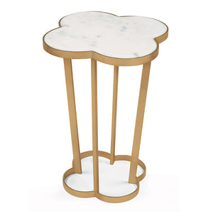 Regina Andrew Clover Table with Marble Top - Natural Brass