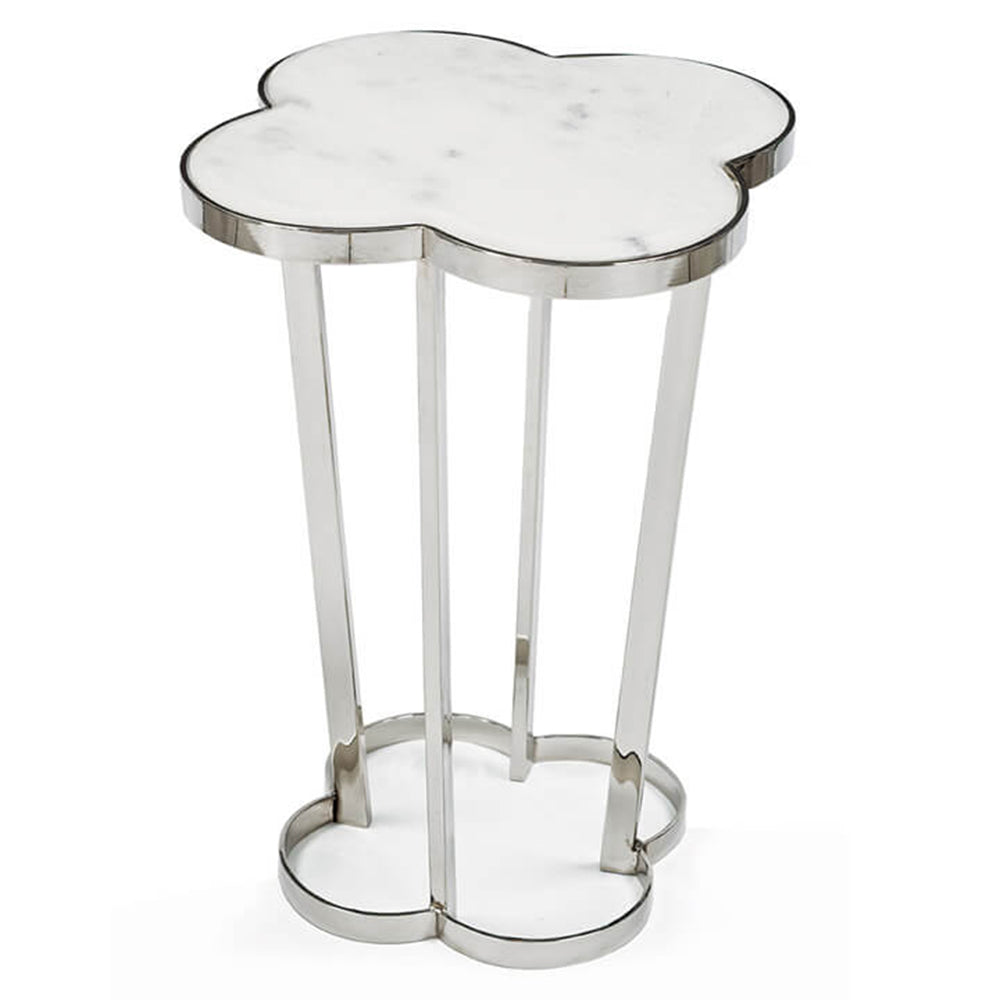 Regina Andrew Clover Table with Marble Top - Polished Nickel