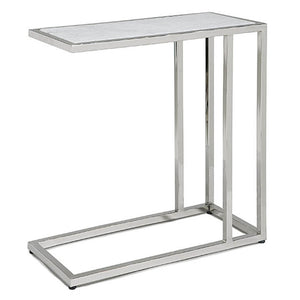 Regina Andrew Sofa Hugger Side Table with Marble Top – Polished Nickel