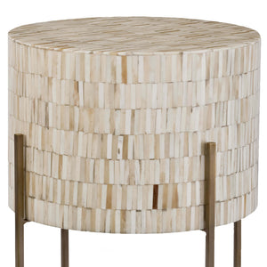 Regina Andrew Bone Drum Side Table – Antique Brass