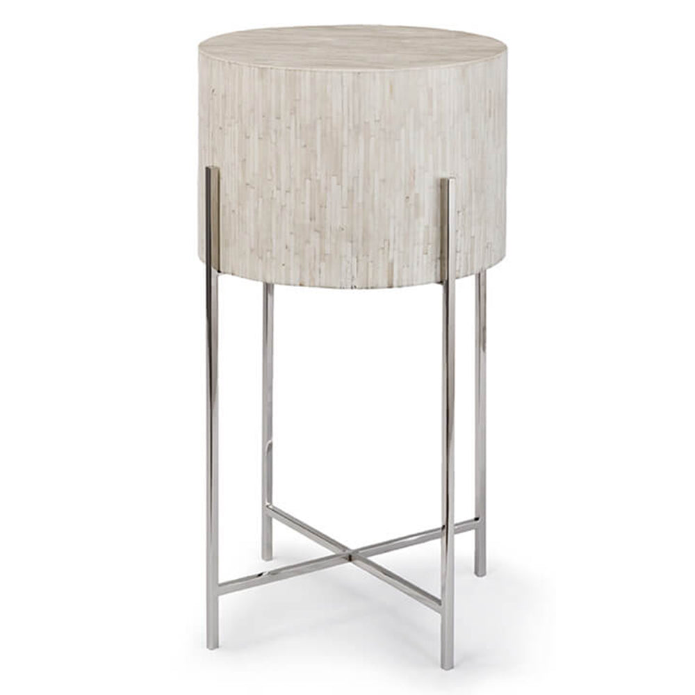 Regina Andrew Bone Drum Side Table – Polished Nickel