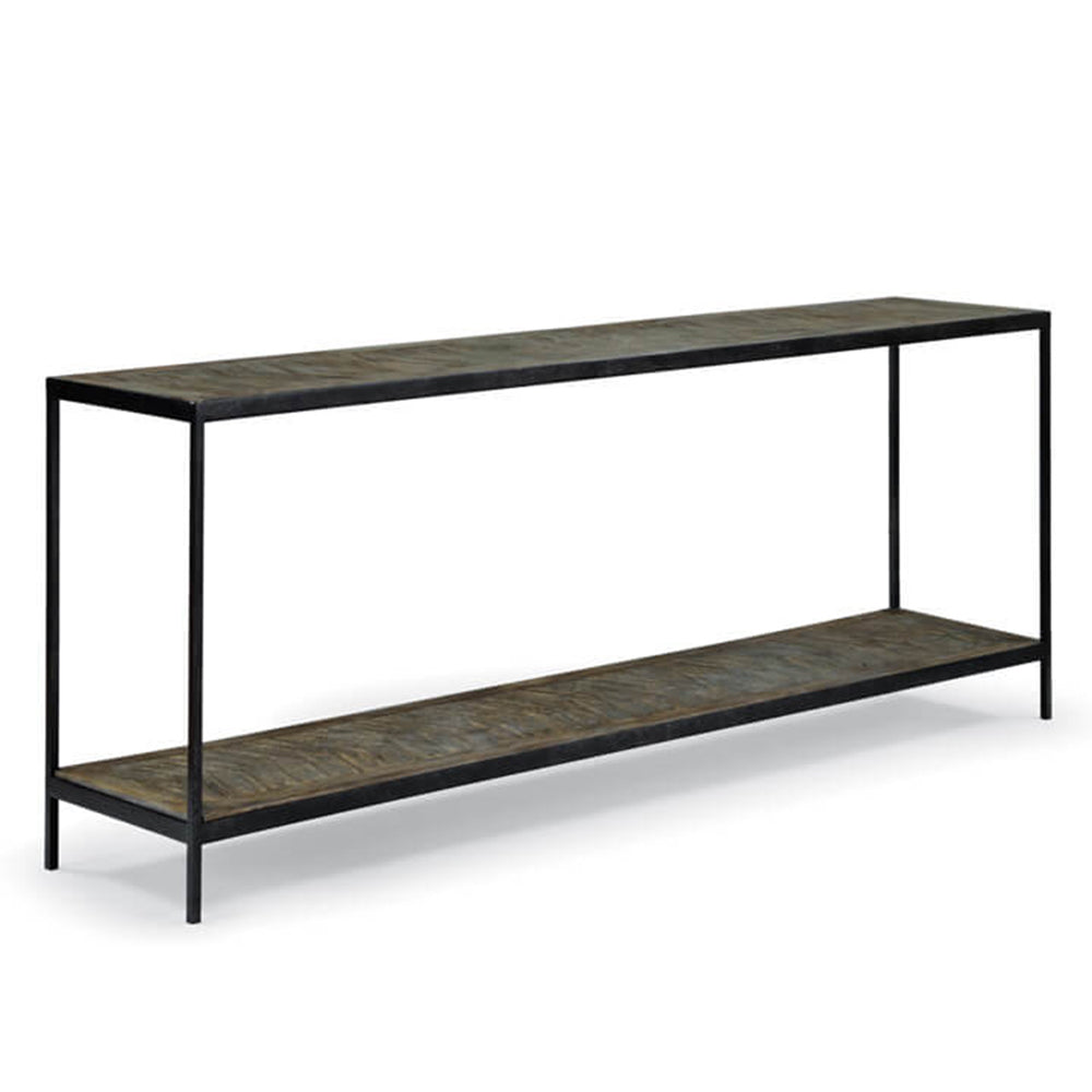 Regina Andrew Herringbone Console Table – Blackened Iron