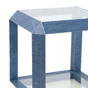Regina Andrew Resin Weave Glass Top End Table – Indigo